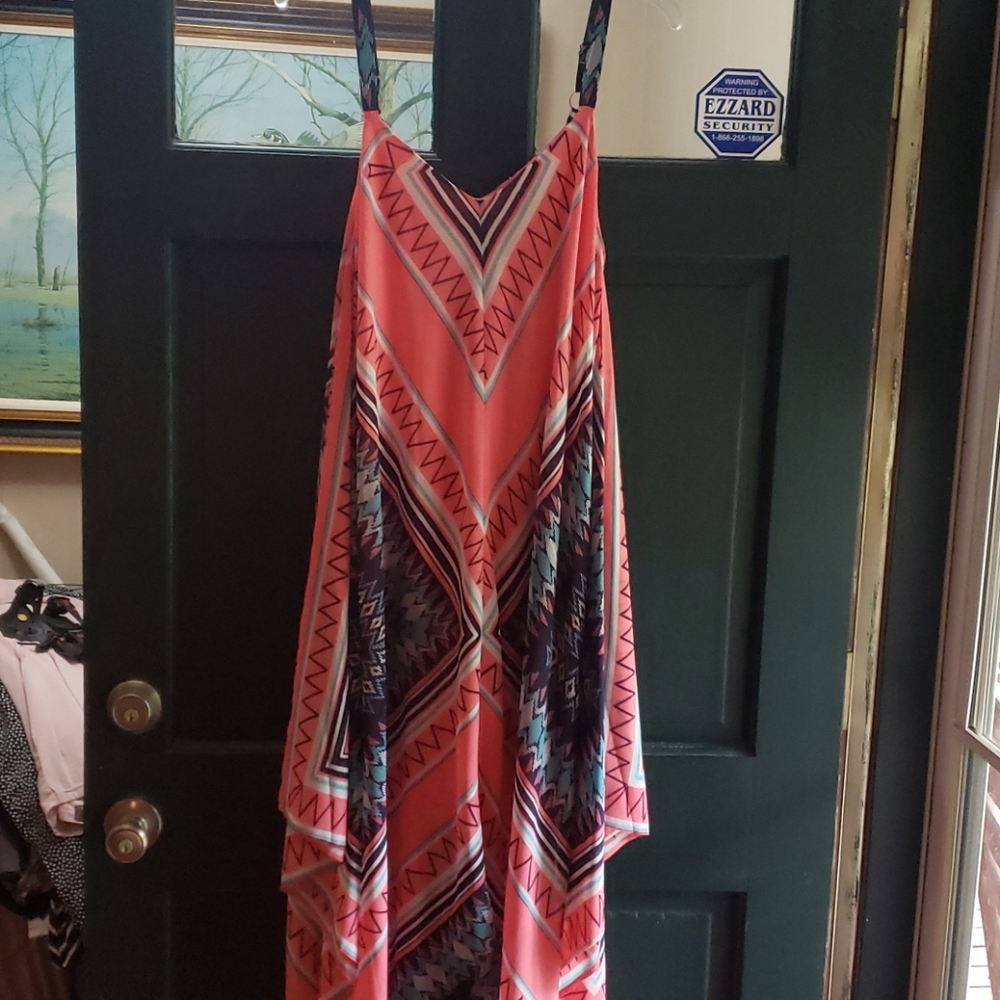 Coral Aztec Dress